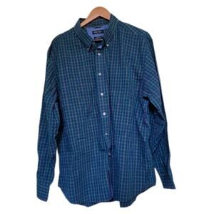 Nautica micro plaid button up top XXL